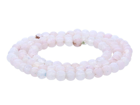 Agat / kula fasetowana / 4mm / popielato-różowy / 84szt