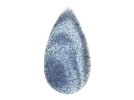 Agat / do oprawy / kropla / 56x30x7mm / biało-szaro-błękitny / 1szt
