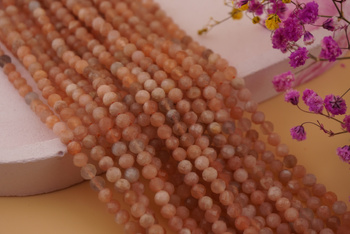 Kamień słoneczny / kula fasetowana / 4mm / sznur / około 84szt