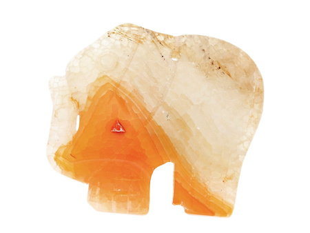 Agat / zawieszka / słoń / 40x45x5mm / kremowo-pomarańczowy / 1szt