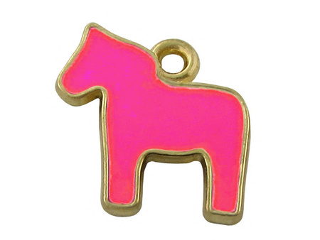 Kucyk SweetCharm™ / zawieszka charms / 13x12mm / złoty-amarantowy / otwór 1.6mm / 1szt