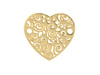 Serce ażurowe / łącznik / 16x17mm / mosiądz / różowy złoty / 1szt
