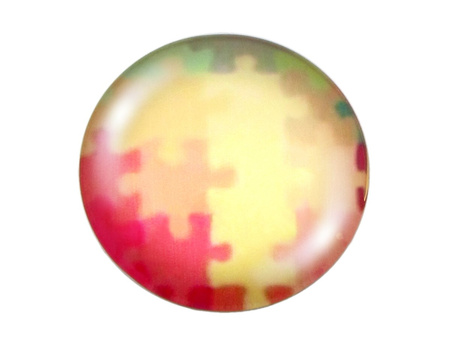 Kaboszony szklane z grafiką, K25 PT1133 / kremowo-różowy / 25mm / 2szt