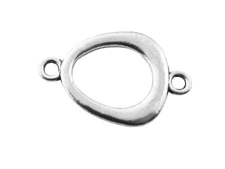 Owal / łącznik / 27x18x2mm / srebrny / 4szt