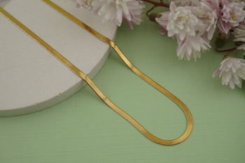 Łańcuszek żmijka płaska / stal chirurgiczna / 2mm / złoty / 40+5cm