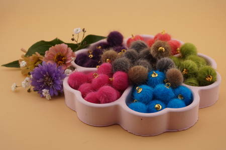 Pomponik / zawieszka / 15mm / koralowy / 1szt