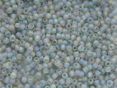 TOHO™ / Round / 8/0 / Transparent Rainbow Frosted / Black Diamond / 10g / ~410szt