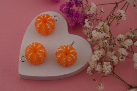 Mandarynka / zawieszka / żywica / 10mm / pomarańczowy / 1szt