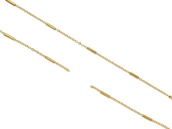 Łańcuszek z elementem ozdobnym / stal nierdzewna / 1.6x2mm / złoty / 1m