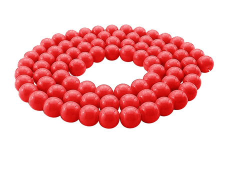 Koraliki powlekane 12mm / kula / poziomkowy / otwór 1.2mm / 1 sznur / 70 koralików
