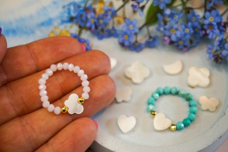 Motylek / muszla / 10mm / kremowy / 6szt