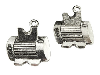 Drukarka, zawieszka charms, ozdobna / kolor srebrny / 23x21x2mm / otwór 2mm / 2szt