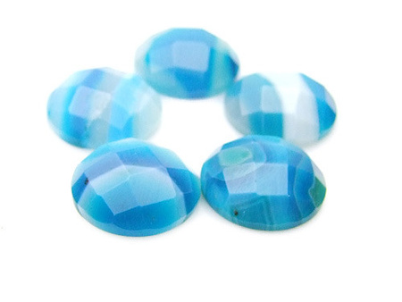 Kamień naturalny, kaboszon, agat barwiony / szlifowany / okrągły / 18x7mm / 1szt