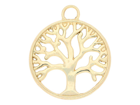 Drzewo / zawieszka charms / 23.5x20x2mm / KC Gold / 4szt