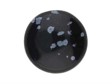 Obsydian śnieżny / kaboszon / okrągły / 16x16x5.5mm / 1szt