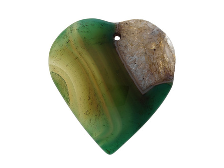 Agat / zawieszka / serce / 52x48x8mm / zielono-beżowy / 1szt