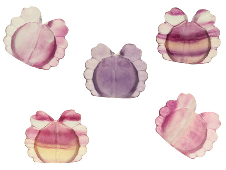 Fluoryt / Krab / przekładka / 16x13x9mm / otwór 0.7mm / fioletowy / 1szt