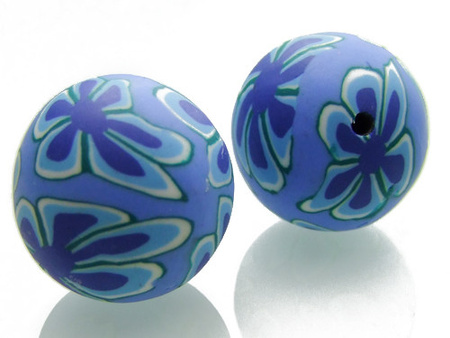 Koraliki fimo / kolorowe / kula / 25mm / otwór 2mm / 2szt