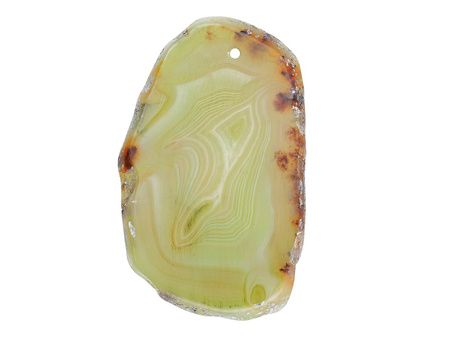 Agat / zawieszka / owal plaster nieregularny / 70x42x5mm / jasny zielony / 1szt