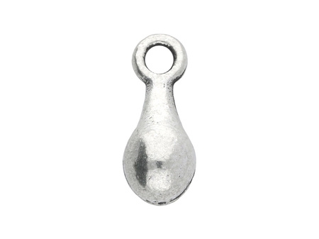 Kropla / zawieszka charms / 10x4x4mm / srebrny / 10szt