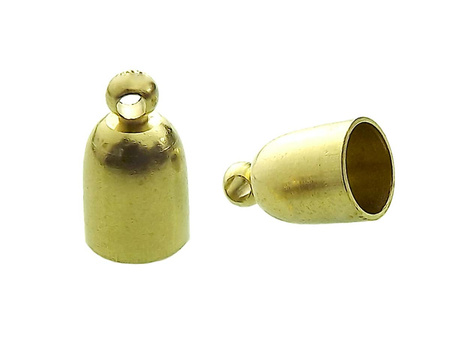 Końcówki dzwoneczki, ciemno-złote / z miedzi / otwór wewnętrzny 5mm / 4szt