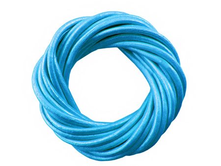 Rzemień naturalny / okrągły / 2.0mm / lazurowy / 2m