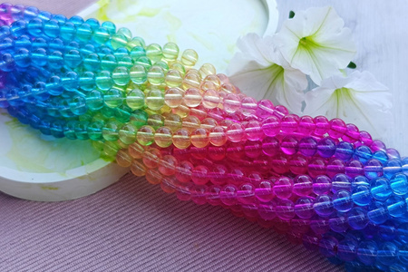 Rainbow™ / kula szklana / 8mm /  multikolor 2 / 100szt