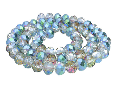 CrystaLove™ / kryształki szklane / rondelle / 8x10mm /popielaty / transparentny /opalizujący / 70szt