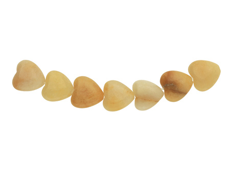 Jadeit / serce / 10x10mm / otwór 1.2mm / ciemny żółty / 1szt