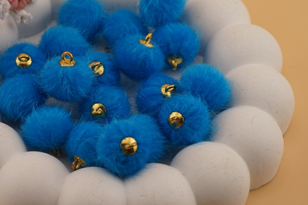 Pomponik / zawieszka / 15mm / niebieski / 1szt