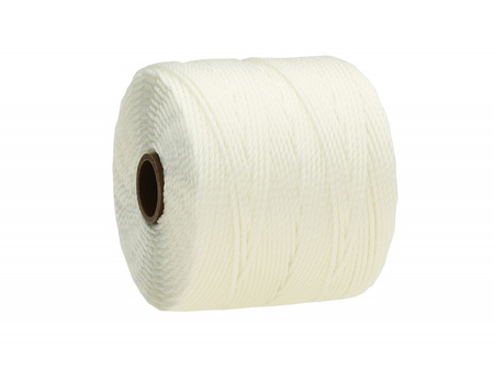 BEADSMITH™ / nić S-LON / nylon / 0.5mm / White / 70.4m