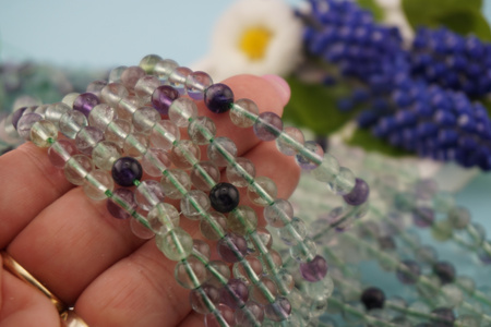 Fluoryt / kula / 6mm / sznur / około 60szt