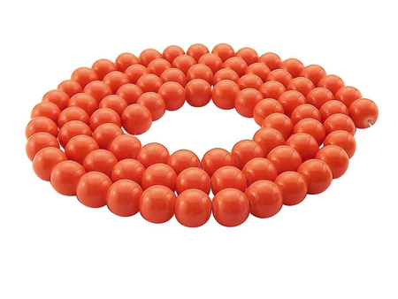 Koraliki powlekane 4mm / kula / pomarańczowy / otwór 0.7mm / 1 sznur / 200 koralików