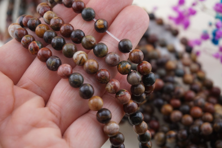 Jaspis Picasso / kula / 6mm / multikolor / około 60szt