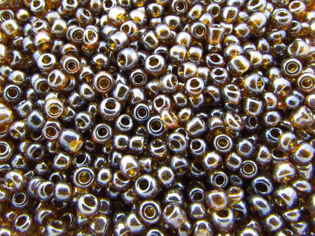 Koraliki szklane drobne, Transparent Lustered / Bronze Pearl / 2,3mm / otwór round / 20g