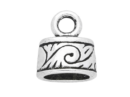 Fale / końcówki do wklejania / owalne / 11.5x10x7mm / srebrny / otwór 7.5x5mm / 4szt