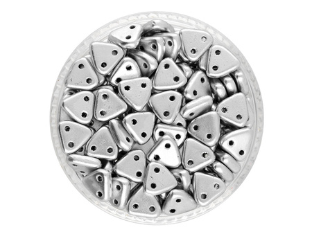 CZECHMATES™ / koraliki szklane / Triangle / 6mm / Matte Metallic / Silver / 5g