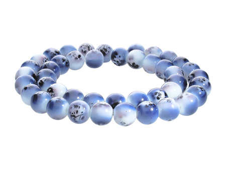 HAPPY™ / kula / 8mm / czarne kwiatki / 50szt