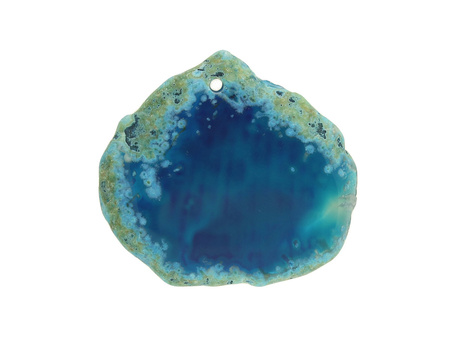 Agat / zawieszka / plaster nieregularny / 41x44mm / niebieski / 1szt