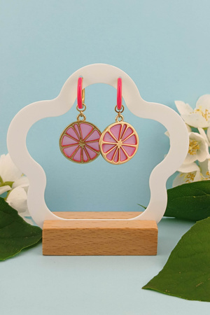 Kolczyki kółka / stal chirurgiczna / 12mm / złoty, różowy / 2szt