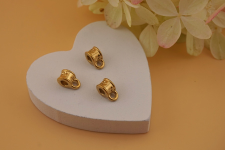 Krawatka ozdobna / stal chirurgiczna / 5mm otwór 3mm / złoty / 1szt