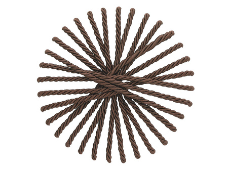 Sznurek skręcany / satynowy / 4mm / brązowy / 4m