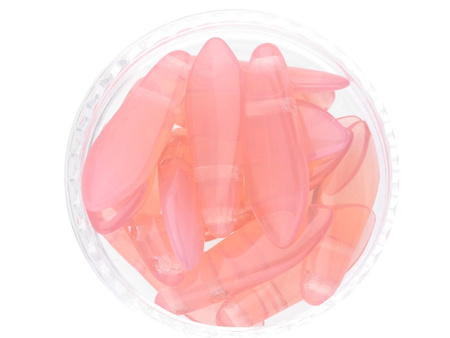 CZECHMATES™ / koraliki szklane / Daggers / 5/16mm / Milky / Pink / 15szt