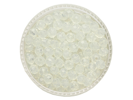 CrystaLove™ / kryształki szklane / rondelle / 5x6mm / biały / 84szt