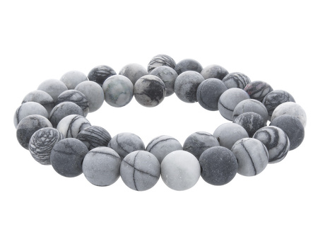 Jaspis Picasso / matowy / kula / 12mm / szaro-czarny / 32szt