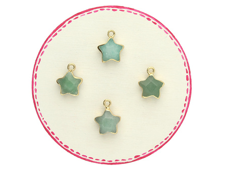 Jadeit / gwiazdka / zawieszka / 15x12mm / zielony / 1szt