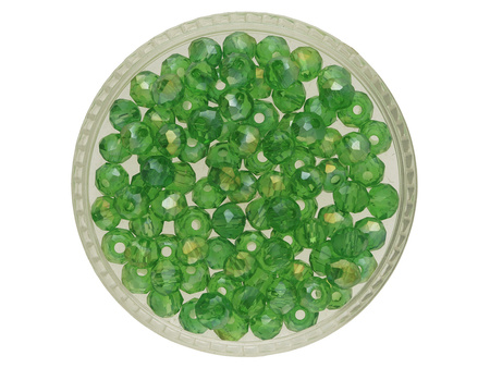 CrystaLove™ / kryształki szklane / rondelle / 5x6mm / zielony AB / 84szt