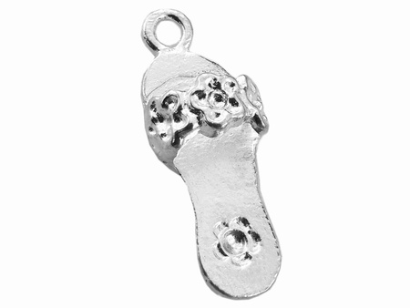 Klapek, zwieszka ozdobna / kolor srebrny / 23x9mm / otwór 2mm / 1szt