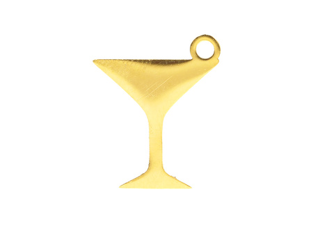 Kieliszek martini / zawieszka / stal chirurgiczna / 14x11mm / otwór 0.7mm / złoty / 1szt