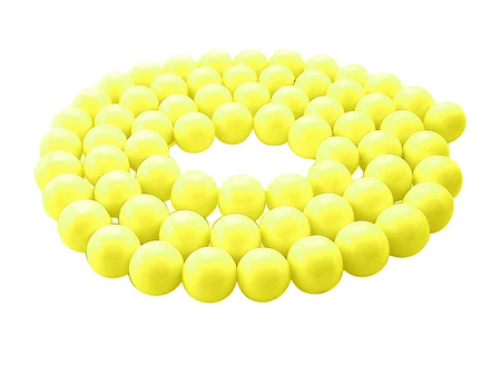 Koraliki powlekane / żółty / neonowy / kula / 4mm / otwór 0,7mm / 1 sznur / 213 koralików
